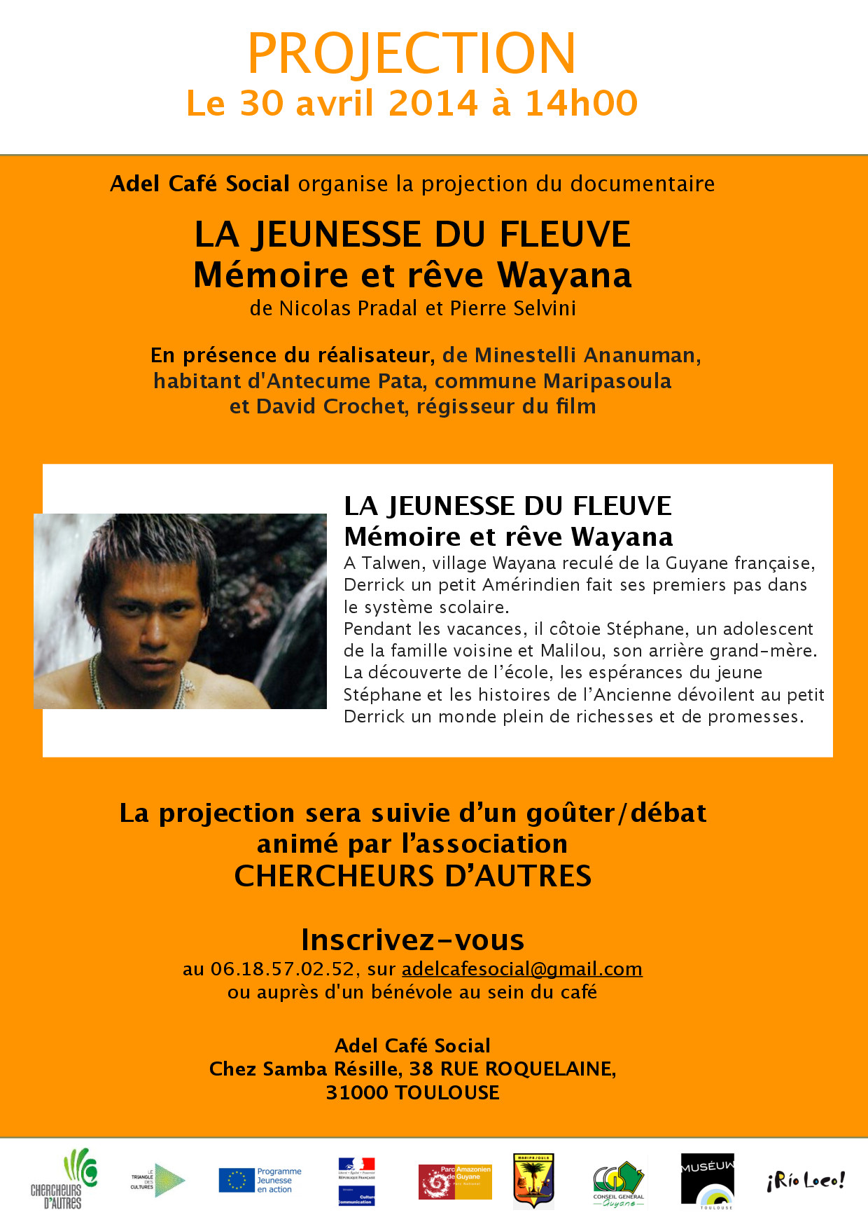 Projection “La jeunesse du Fleuve” à Adel Café Social 30 avril 14h