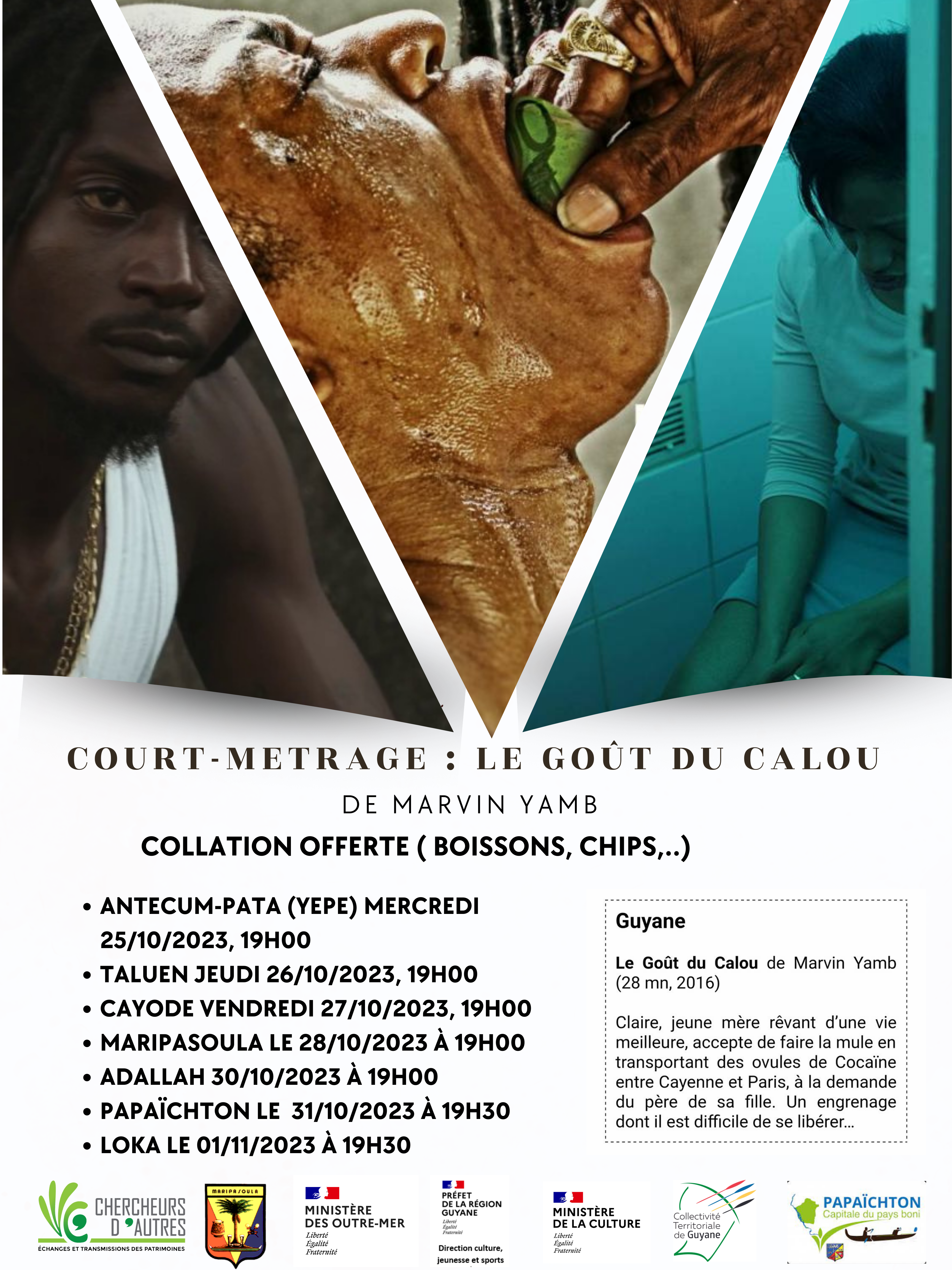 You are currently viewing Projection de « Le Goût du Calou » de Marvin Yamb et prévention Mule sur le Haut-Maroni : Un Court-Métrage qui a déjà fait ses preuves