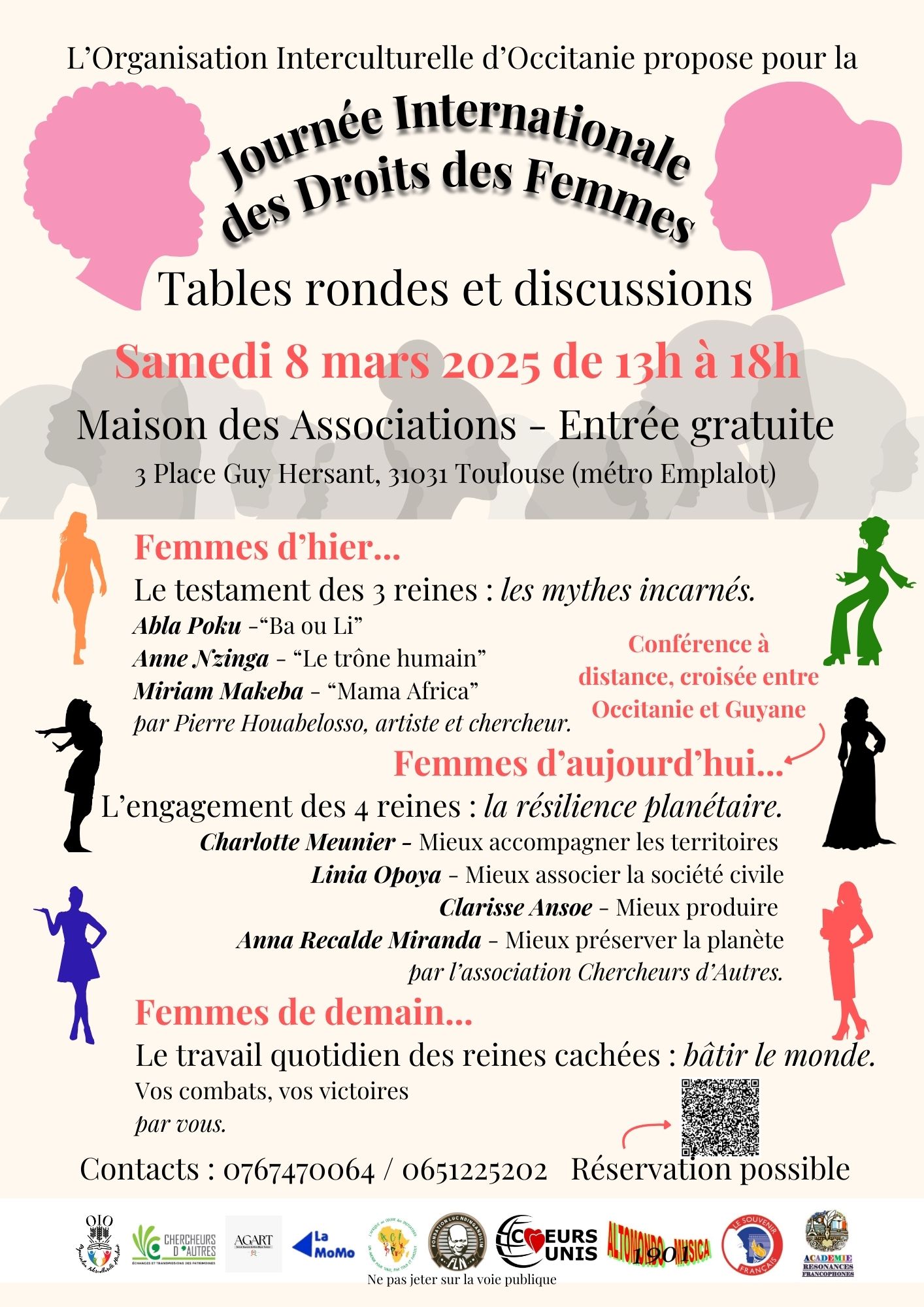 Lire la suite à propos de l’article OCCITANIE – Tables rondes et discussions « Femmes d’hier, d’aujourd’hui et de demain » à Toulouse le 08 Mars 2025 !