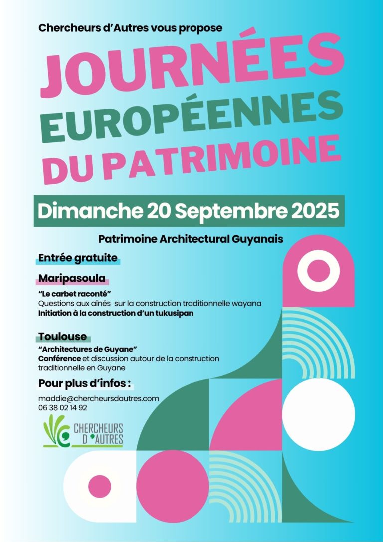 Lire la suite à propos de l’article GUYANE/OCCITANIE – Journées Européennes du Patrimoine 2025 – Le patrimoine architectural guyanais