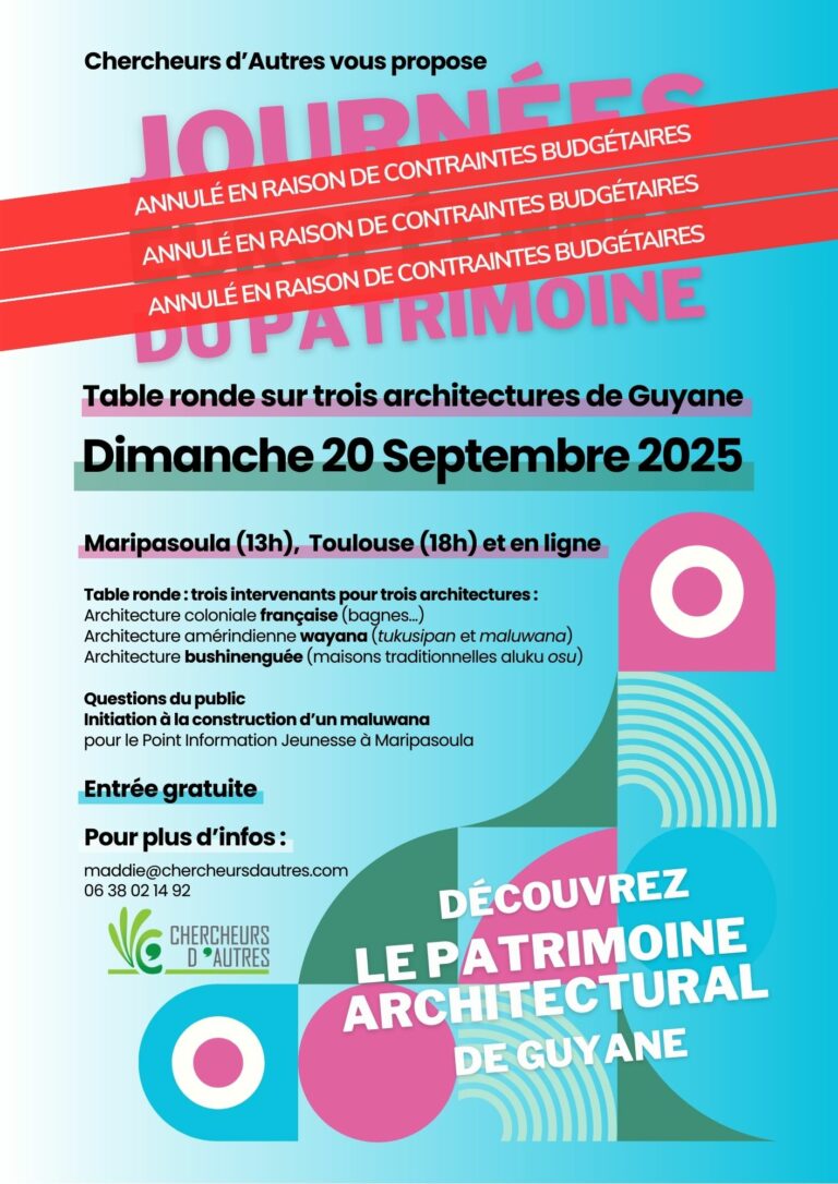 Lire la suite à propos de l’article GUYANE/OCCITANIE – Journées Européennes du Patrimoine 2025 – Le patrimoine architectural guyanais