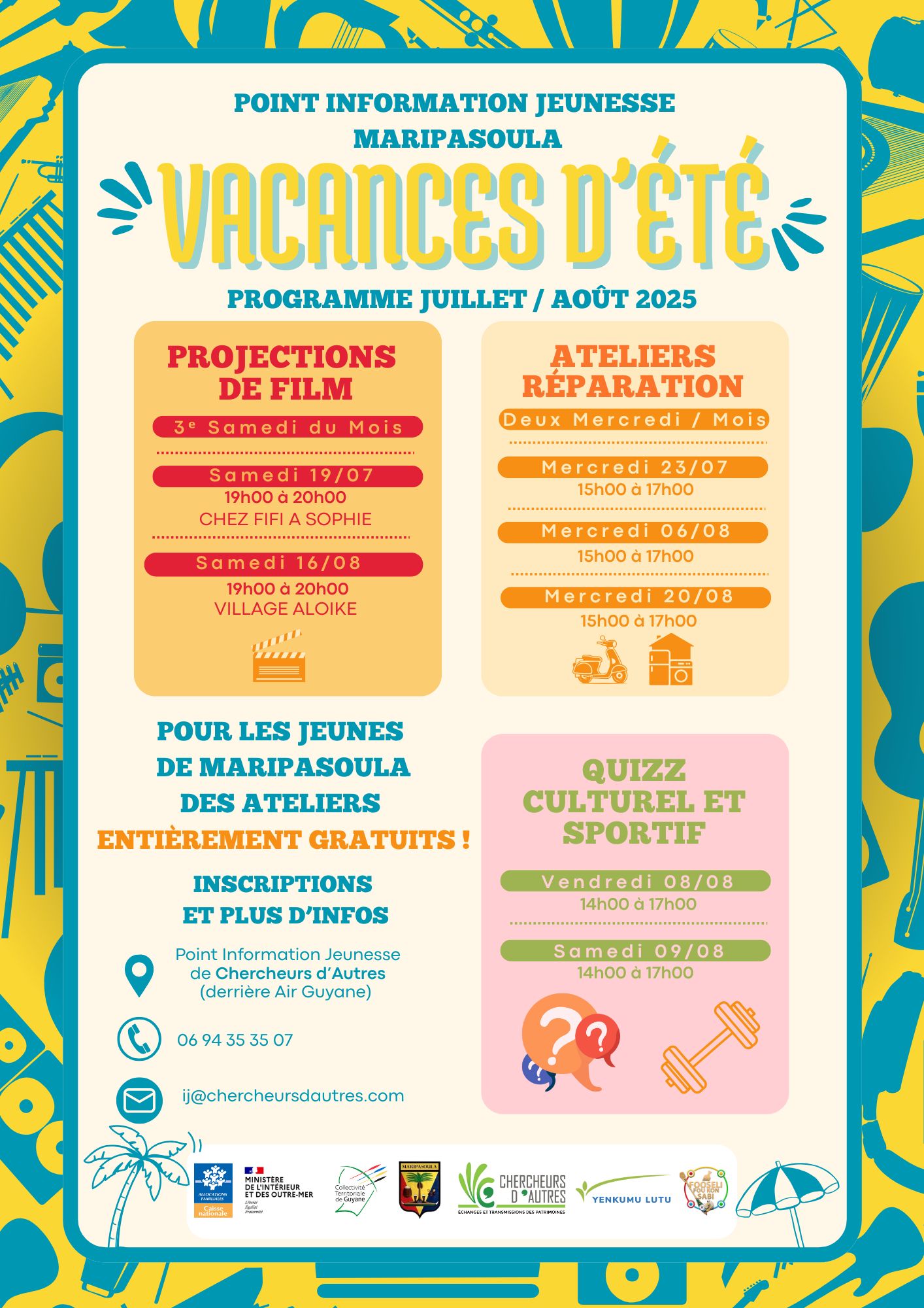 Lire la suite à propos de l’article GUYANE – Vacances jeunesse 2025 à Maripasoula : des Ateliers gratuits tout l’été !