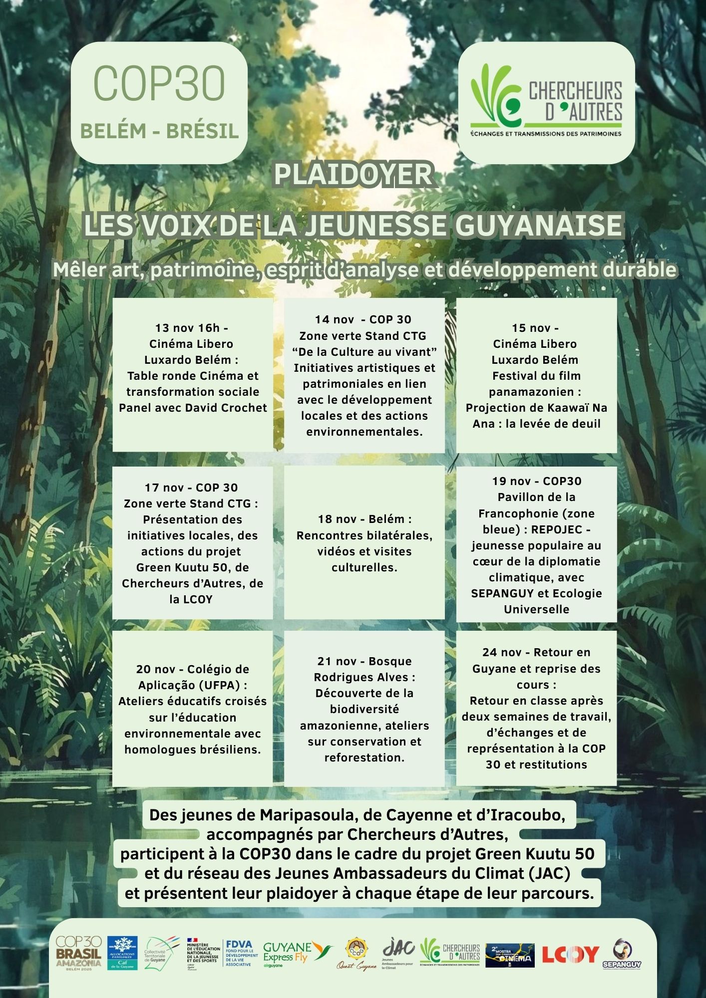 Lire la suite à propos de l’article GUYANE – Green Kuutu 50 – Yunku sekeseke : la jeunesse en action pour la COP 30