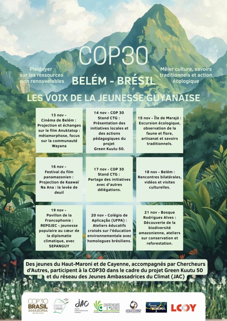 Lire la suite à propos de l’article GUYANE – Green Kuutu 50 – Yunku sekeseke : la jeunesse en action pour la COP 30