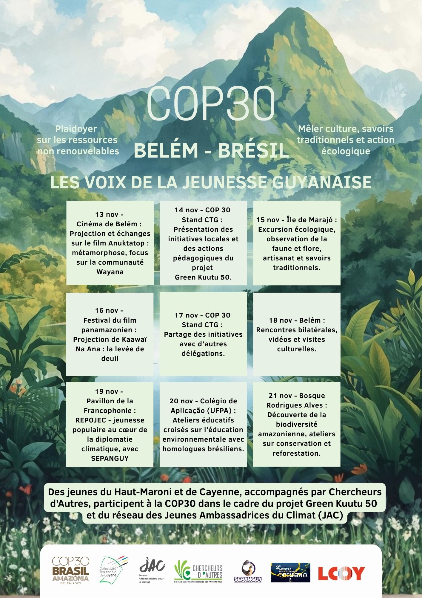 Lire la suite à propos de l’article GUYANE – Green Kuutu 50 – Yunku sekeseke : la jeunesse en action pour la COP 30
