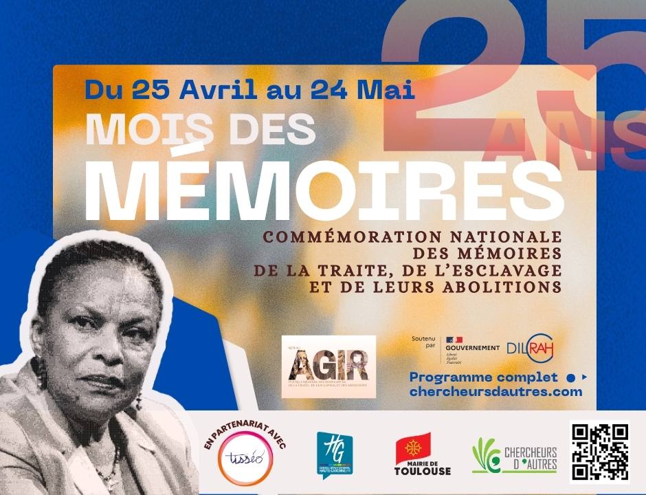 Lire la suite à propos de l’article OCCITANIE – Toulouse et sa région – Mois des Mémoires 2026 : Mémoires oubliées, avenir partagé – 25 ans de la loi Taubira