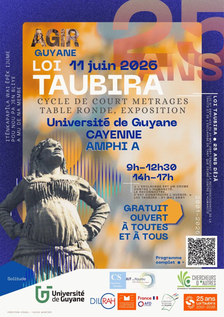 Lire la suite à propos de l’article Loi Taubira – 25 ans déjà : cycle de courts métrages et table ronde à l&rsquo;Université de Guyane