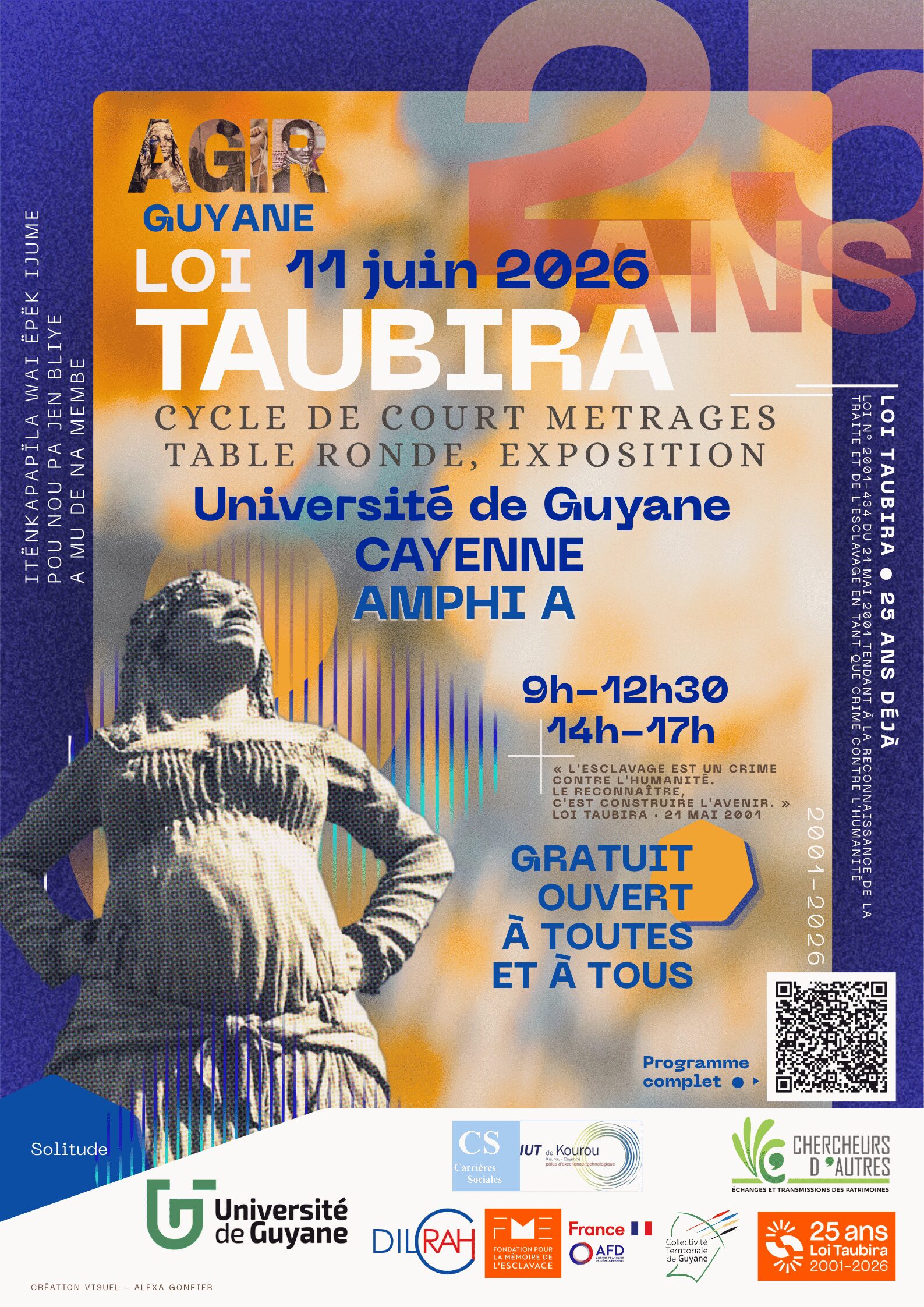 Lire la suite à propos de l’article Loi Taubira – 25 ans déjà : cycle de courts métrages et table ronde à l&rsquo;Université de Guyane