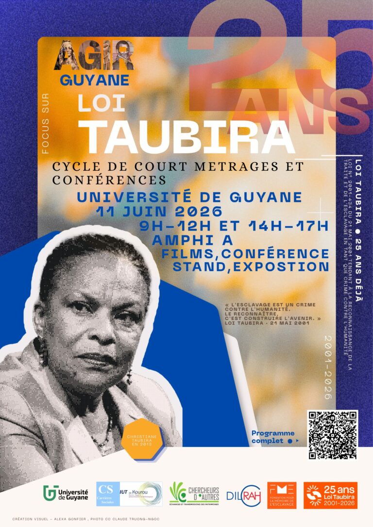 Lire la suite à propos de l’article Loi Taubira – 25 ans déjà : cycle de courts métrages et conférences à l&rsquo;Université de Guyane