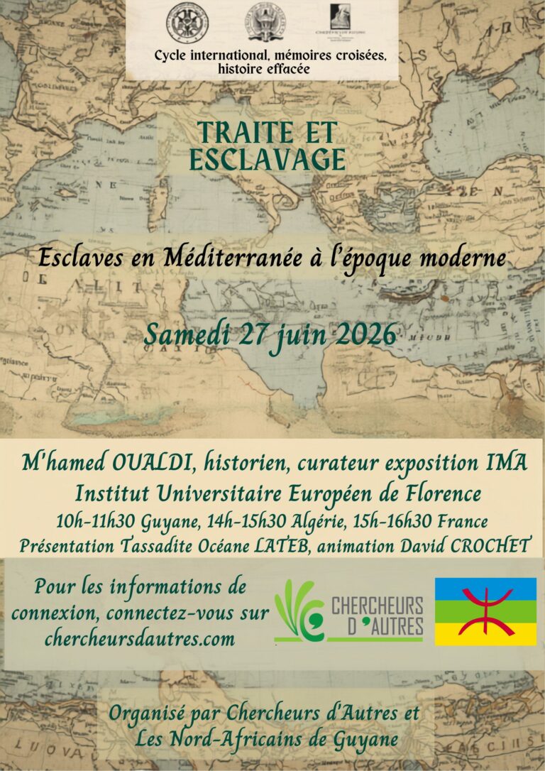 Lire la suite à propos de l’article Traite et esclavage en Méditerranée, une histoire oubliée, conférence et rencontre avec M&rsquo;hamed Oualdi, samedi 27 juin